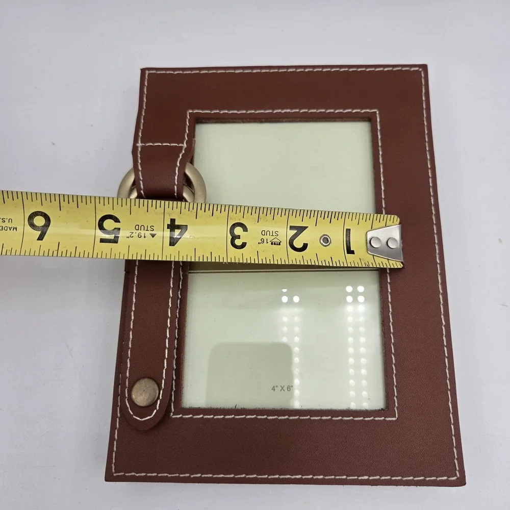 Ralph Lauren Fairwood Picture Frame Brown Leather With Buckle Photo Size 4